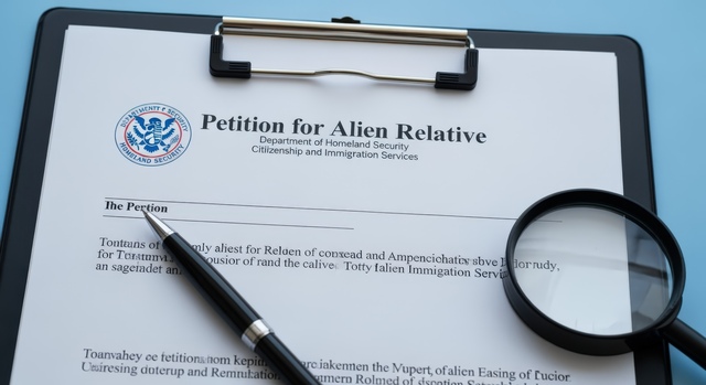 Form I-130, Petition for Alien Relative, prepared for a family-based green card in San Jose